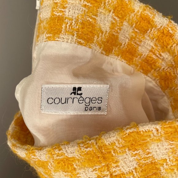 Vintage 60s Courreges Wool Checkerboard Mini Skirt - Picture 4 of 4